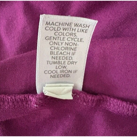 J. Jill Pima Cotton Elbow Sleeve Tee Women's Size Large Purple Soft Stretch - Picture 5 of 15